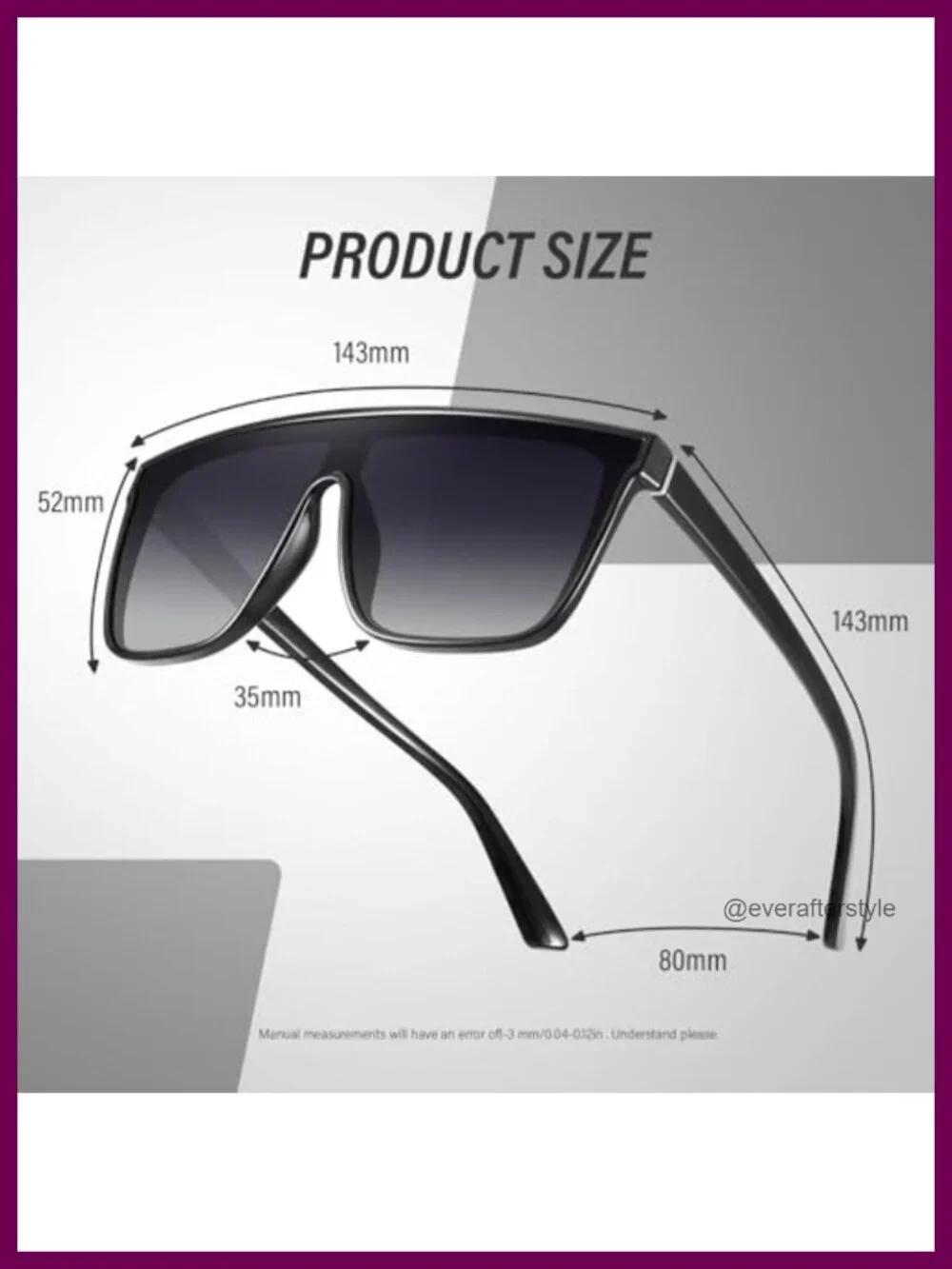 Vintage Oversized Square Sunglasses for Women UV Protection Goggle Lens
